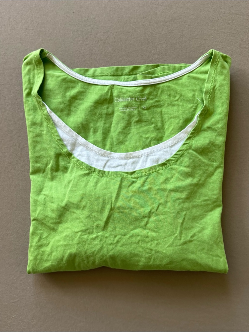Y2K Era Coldwater Creek White Trim Scoop Neck Top